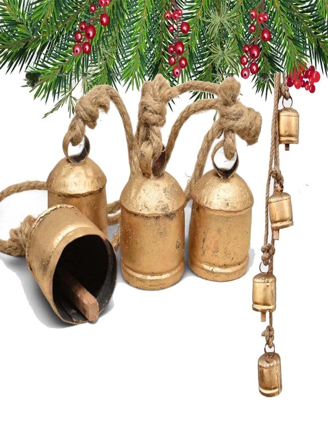 THOR INSTRUMENTS Christmas Decorations Indoor Christmas Garland Home Decor of Brass Bells Door Chime Cow Bell Harmony Rustic Vintage Wall Hanging Decor Wreath Outdoor Door Bell - Image 1